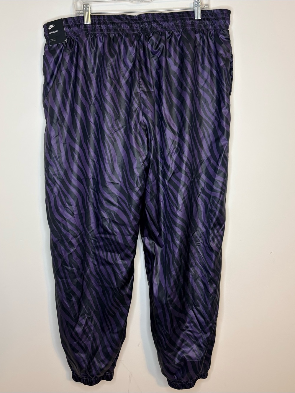 Nike NWT Purple and Black Zebra Print Loose Fit Track Jogging Pants Size XXL - Picture 2 of 11